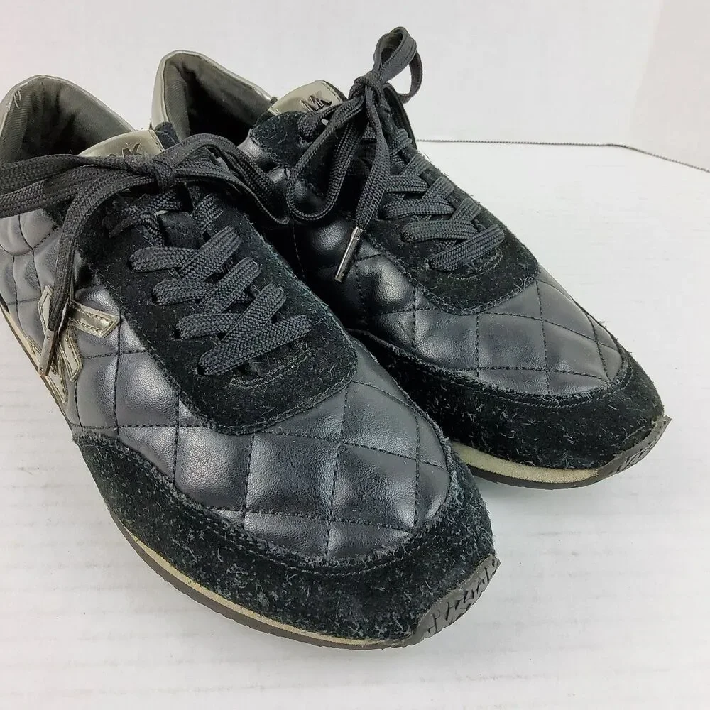 Michael Kors MK Women’s Quilted Leather Suede Sneakers Size 9M